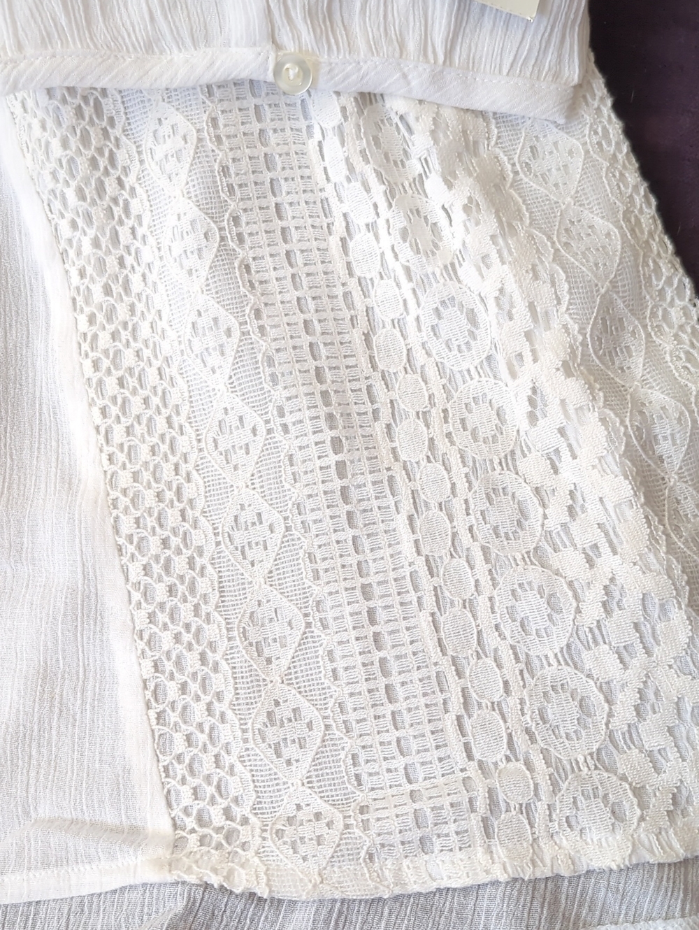 Catherine's White Crochet-Paneled Peasant Tunic - Picture 4 of 4